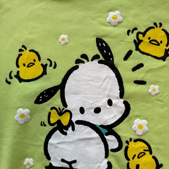 Pochacco By Sanrio Lime Green Crewneck Sweatshirt Medium Hybrid Apparel 2025 Gra - Picture 3 of 5